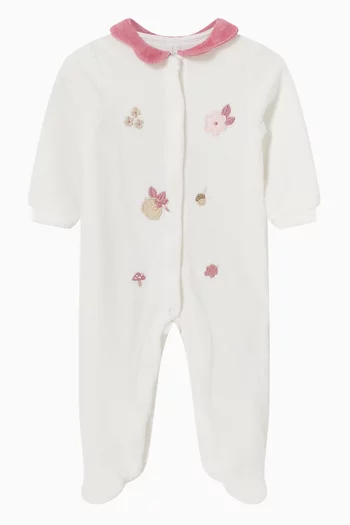 Footed Romper in Cotton-blend