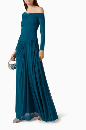 Ruched One-shoulder Dress