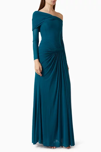 Ruched One-shoulder Dress