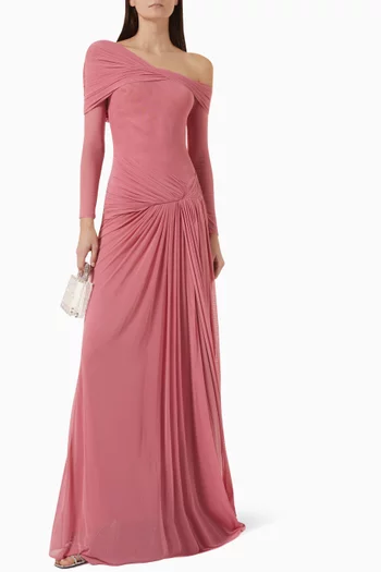Ruched One-shoulder Dress