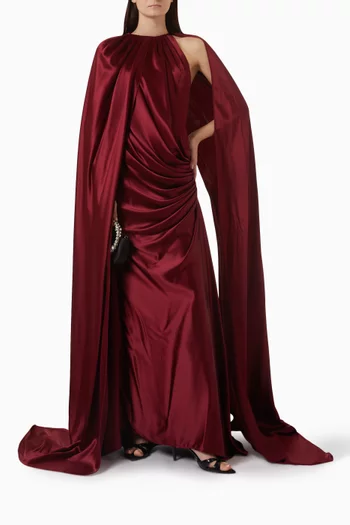 Pleated Cape Dress
