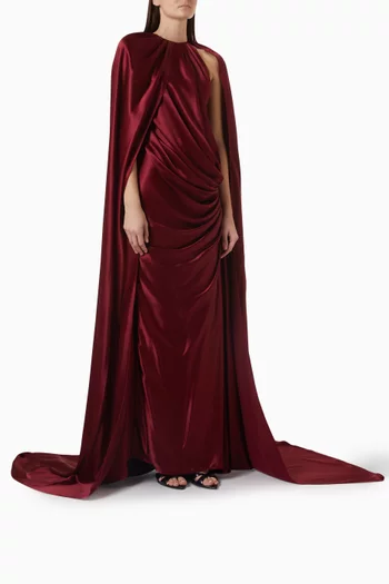 Pleated Cape Dress
