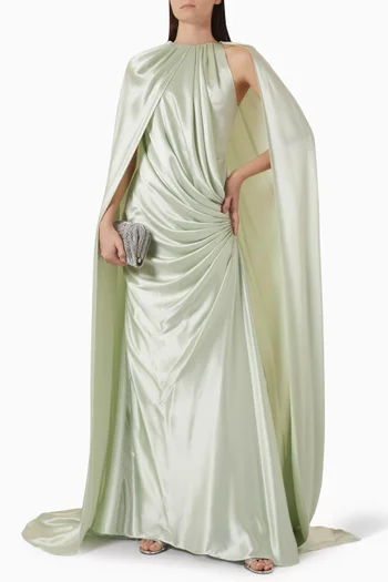 Pleated Cape Dress