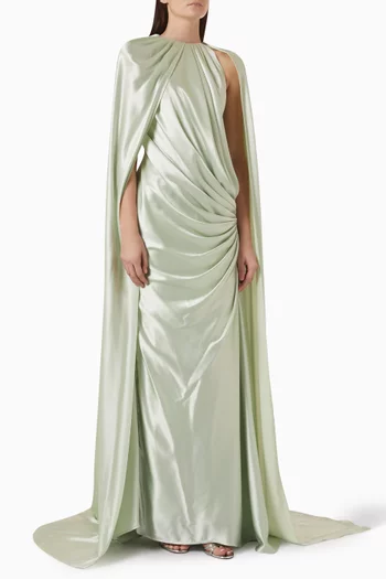 Pleated Cape Dress
