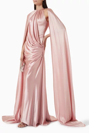 Pleated Cape Dress