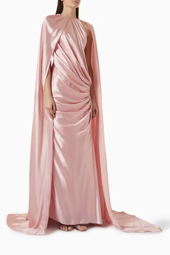 Pleated Cape Dress