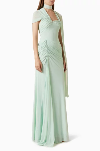 Ruched Cape Dress