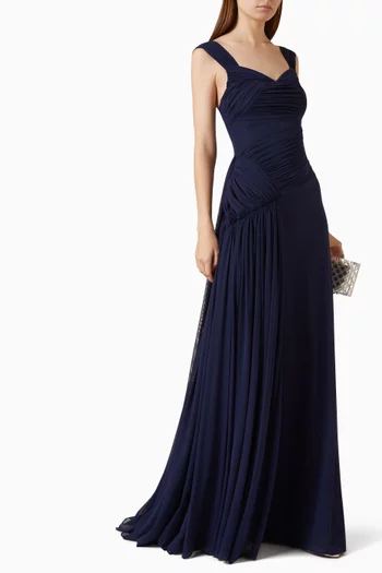 Asymmetric Pleated Dress