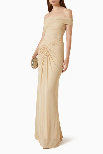 Ruched Off-shoulder Dress