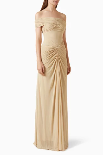 Ruched Off-shoulder Dress