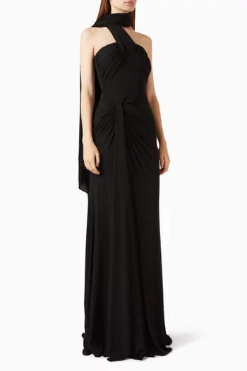 Gathered One-shoulder Dress