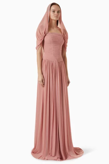 Drape Hooded Dress