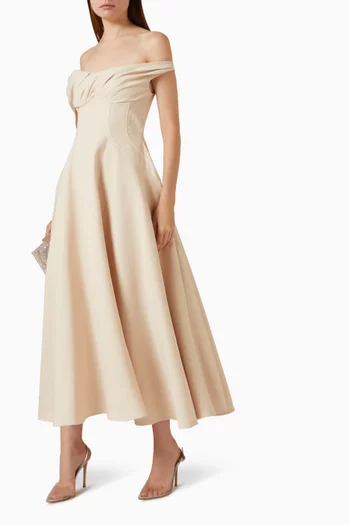 Pleated-bustier Dress