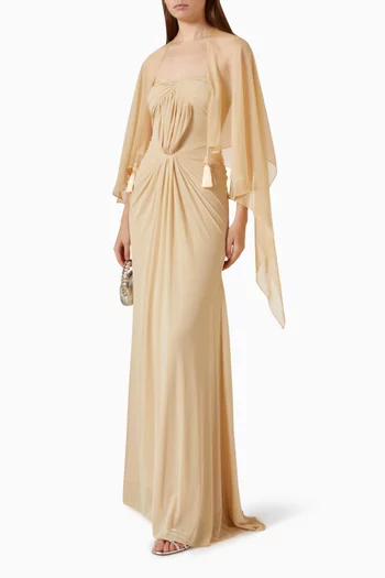 Gathered Dress & Scarf Set