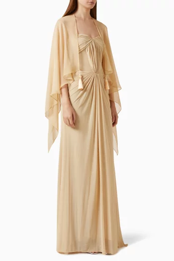 Gathered Dress & Scarf Set