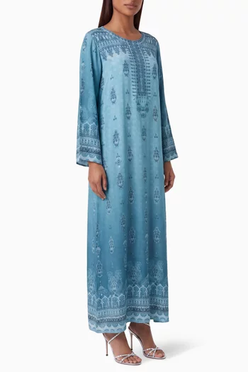 Tie-neck Kaftan in Crepe Silk