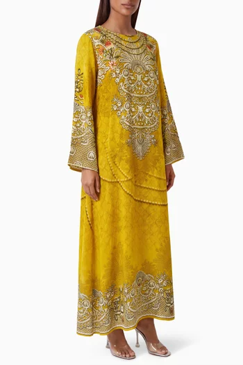 Printed Kaftan in Crepe Silk