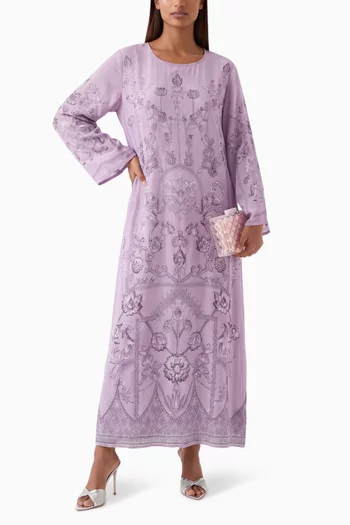Printed Kaftan in Crepe Silk