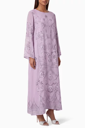 Printed Kaftan in Crepe Silk