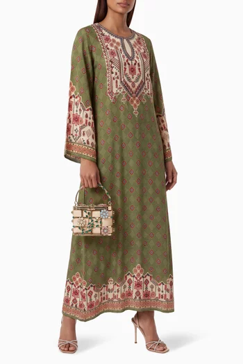 Printed Kaftan in Crepe Silk