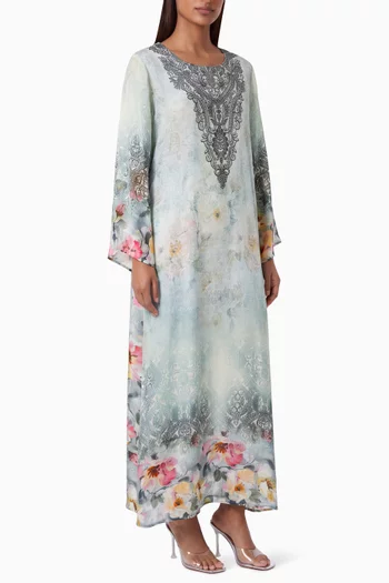Printed Kaftan in Crepe Silk