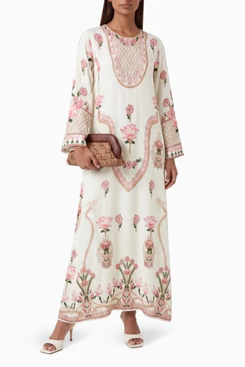 Printed Kaftan in Crepe Silk