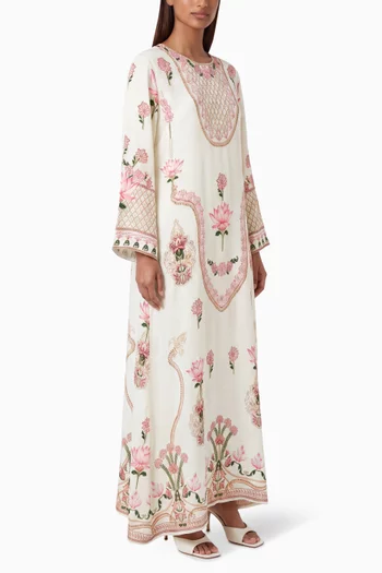 Printed Kaftan in Crepe Silk
