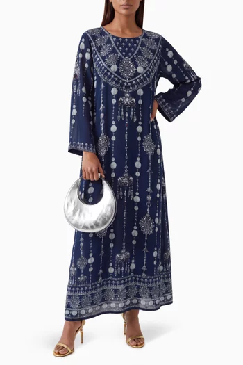 Printed Kaftan in Crepe Silk