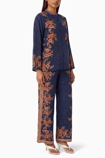 Printed Co-ord Set in Crepe Silk
