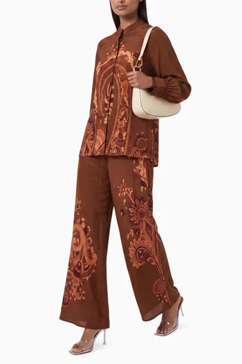 Printed Co-ord Set in Crepe Silk
