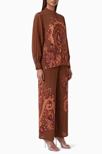 Printed Co-ord Set in Crepe Silk