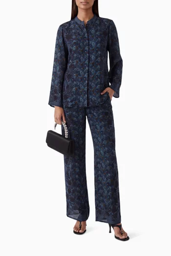 Printed Co-ord Set in Crepe Silk