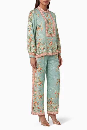 Printed Co-ord Set in Crepe Silk