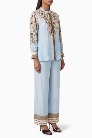 Printed Co-ord Set in Crepe Silk