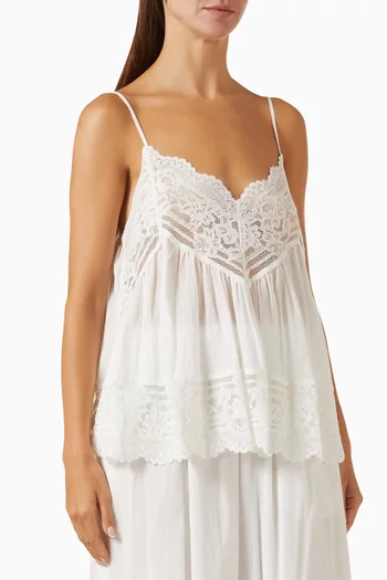 Elisa Sheer Cami Top in Cotton Lace