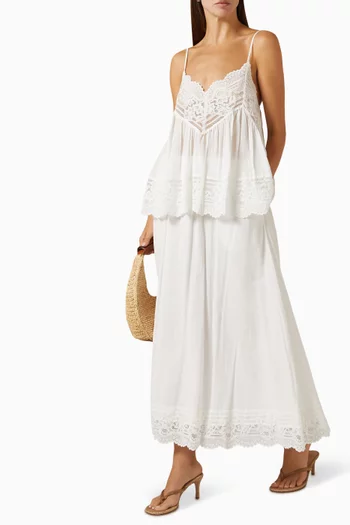 Elisa Sheer Midi Skirt in Cotton