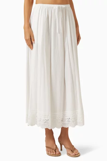 Elisa Sheer Midi Skirt in Cotton