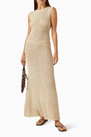 Halo Maxi Skirt in Open-knit