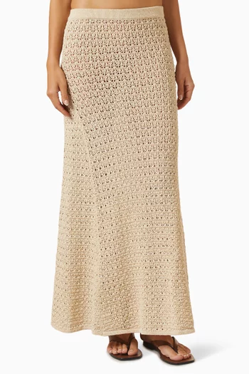Halo Maxi Skirt in Open-knit