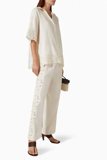 Zaria Drawstring Pants in Linen-blend