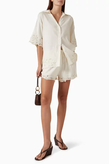 Zaria Shorts in Linen-blend
