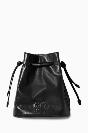 Logo Pouch in Shiny Leather