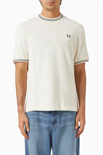 Ribbed T-shirt in Cotton-jersey
