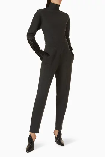 Tapered Knit Pants in Wool