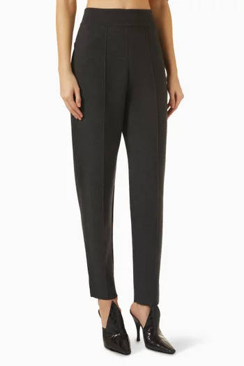 Tapered Knit Pants in Wool