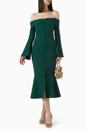 Ciara Midi Dress in Crepe