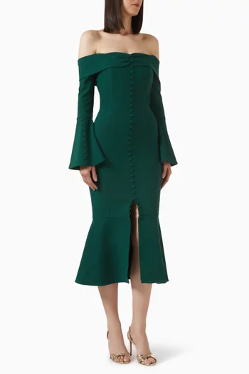 Ciara Midi Dress in Crepe