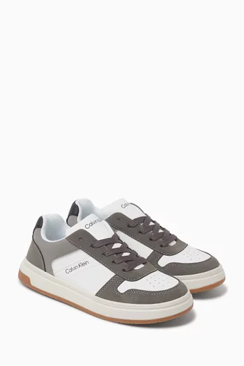 Logo Sneakers in Suede & Leather
