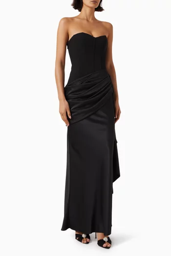 Nalira Bandeau Dress in Crepe