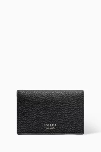 Logo Card Holder in Leather